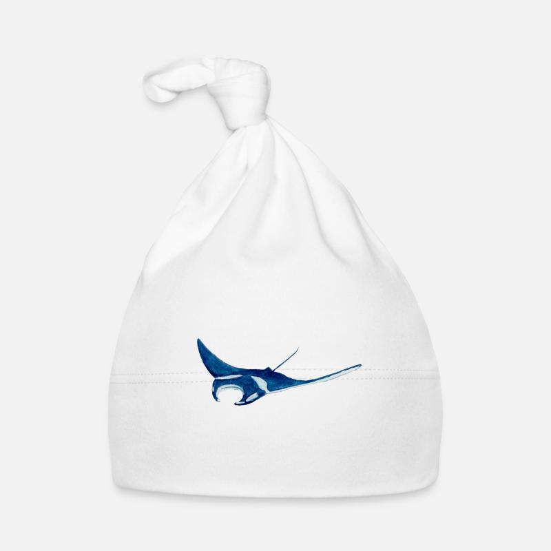Raie manta - Bonnet bio Bébé - blanc