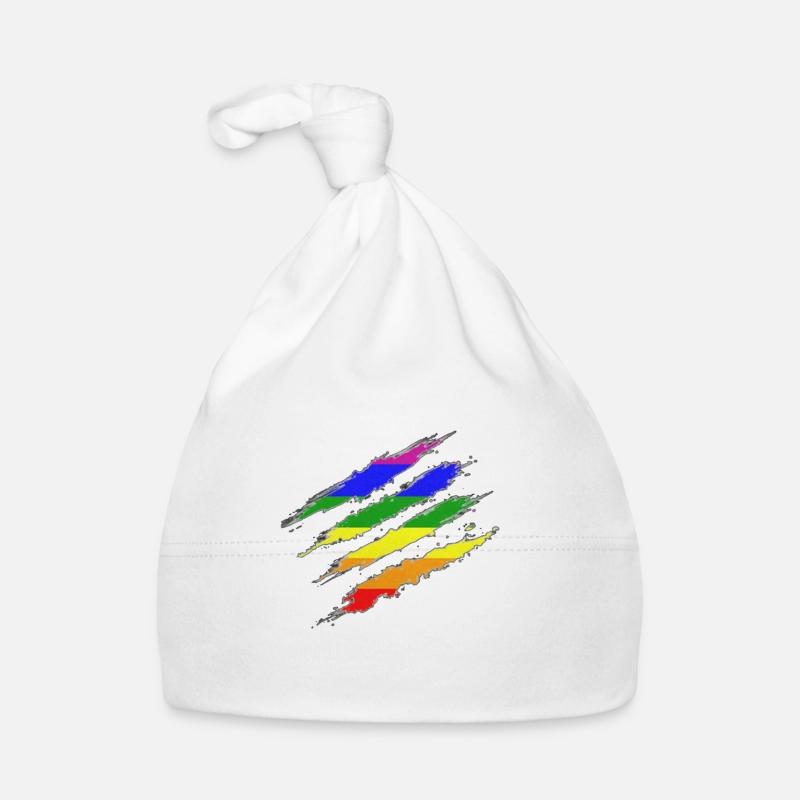Claw Marks Drapeau arc-en-ciel Bonnet bio Bébé