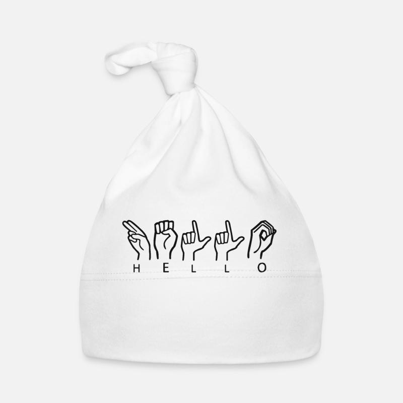Hello black sign language Organic Baby Cap