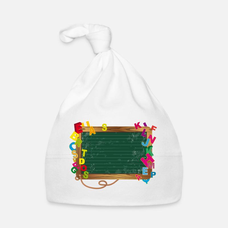 Tableau de l’école pour son propre marquage avec des lettres Bonnet bio Bébé