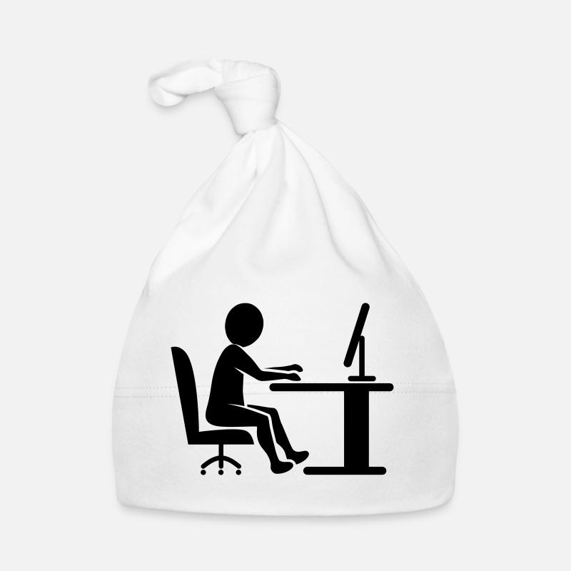 Travail de bureau Icon / noir et blanc - Bonnet bio Bébé - blanc
