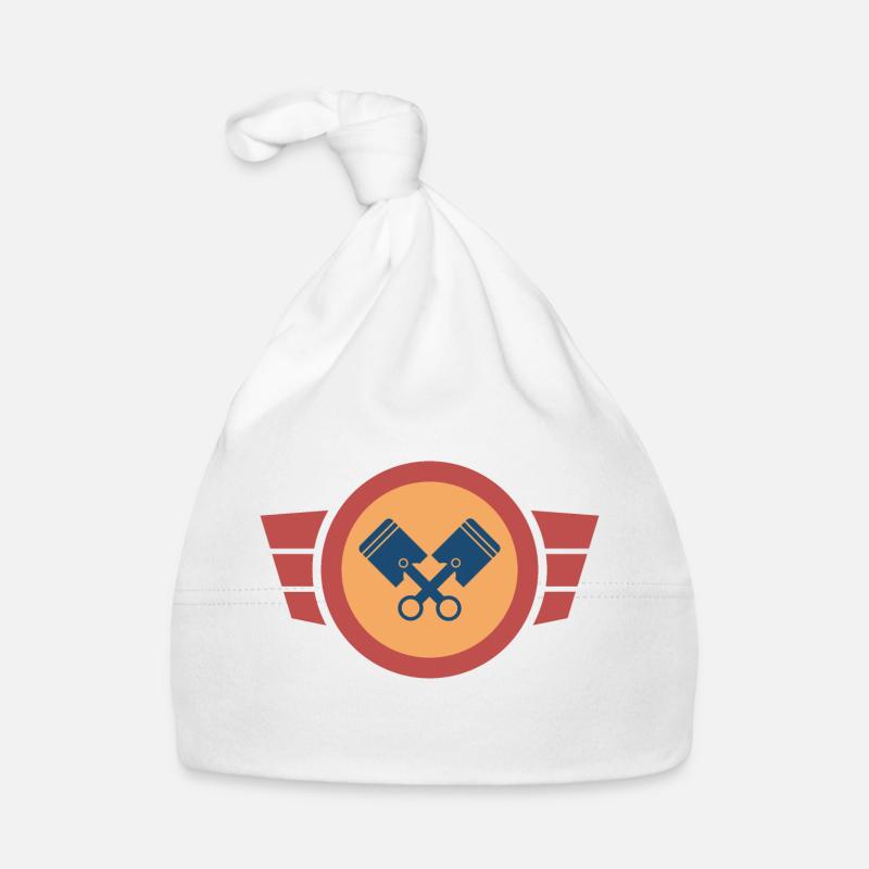 Deux temps d’amour - Simson Retro Logo Design - Bonnet bio Bébé - blanc
