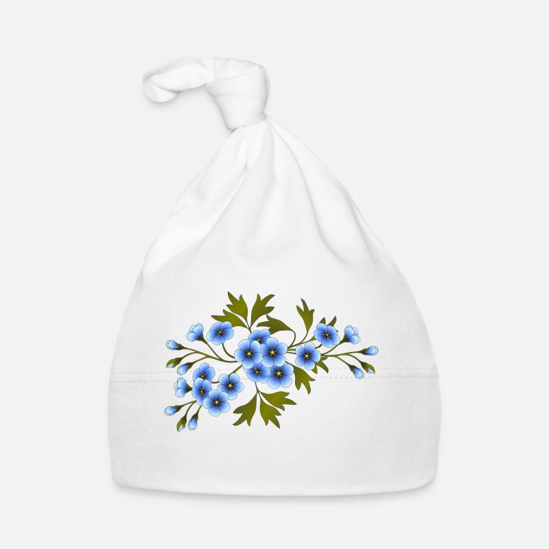 Fleurs - Bonnet bio Bébé - blanc