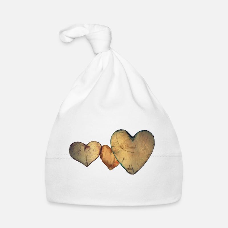 Herz aus Holz Baby Bio-Mütze