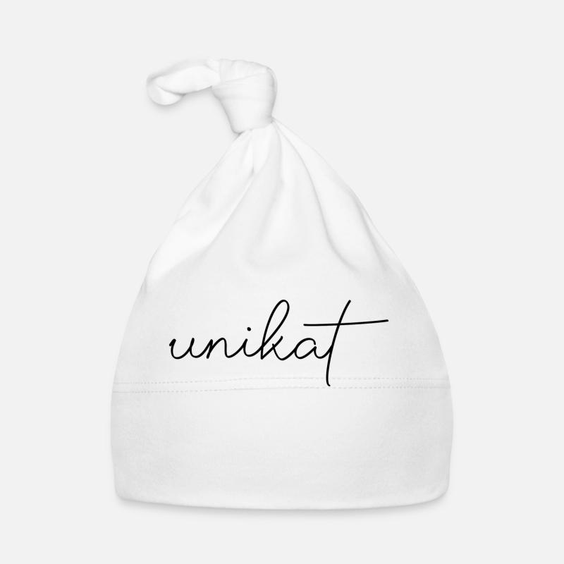 Unikat Schrift Spruch Einzelstück Baby Bio-Mütze