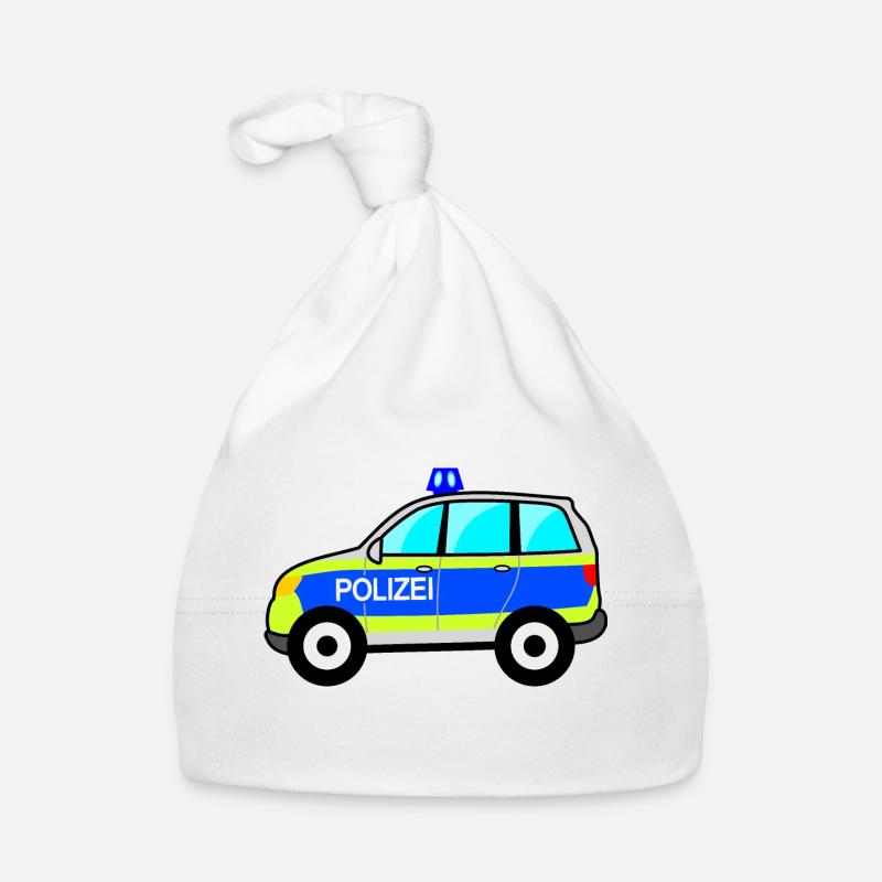 Polizeiauto, Polizei, deutsche Polizei, Blaulicht Baby Bio-Mütze