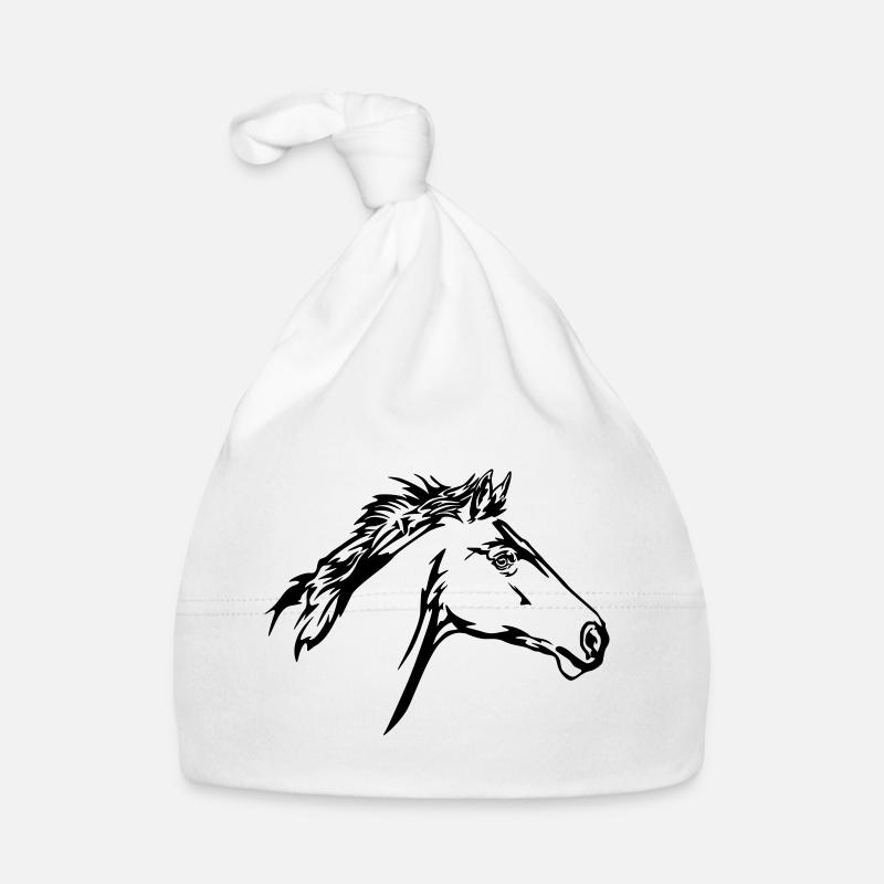 Running Horse Head Organic Baby Cap