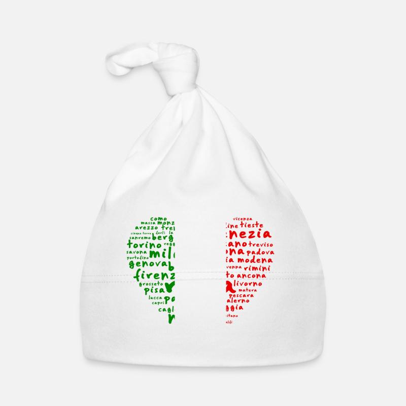 Städte Italien Flaggenherz Baby Bio-Mütze