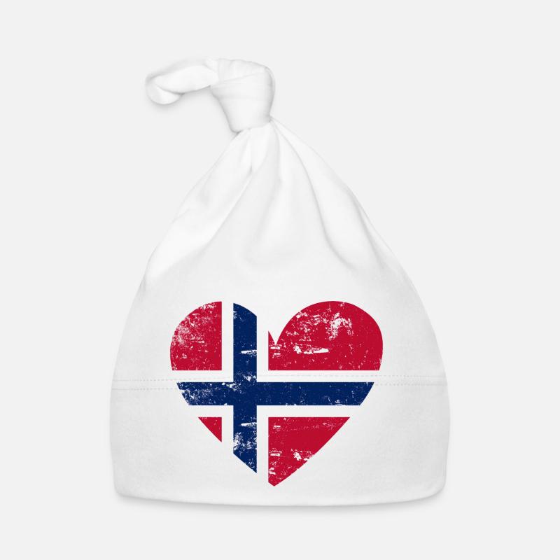 Flaggenherz Norwegen Flagge Baby Bio-Mütze