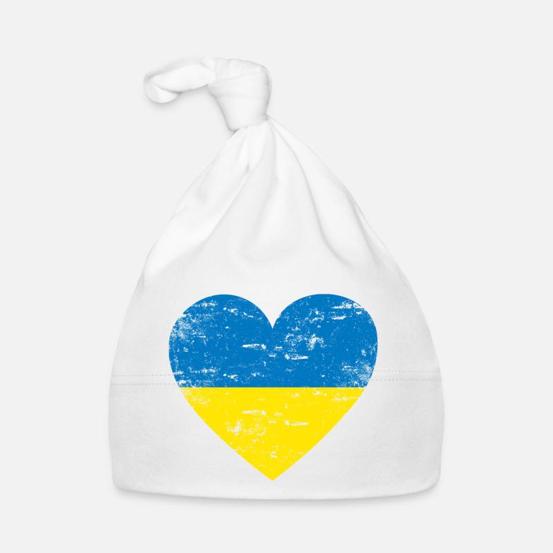 Ukraine Herz Flaggenherz Baby Bio-Mütze