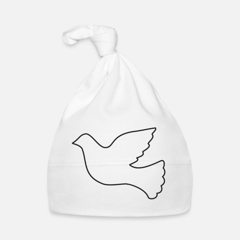 Friedenstaube - Baby Bio-Mütze - Weiß