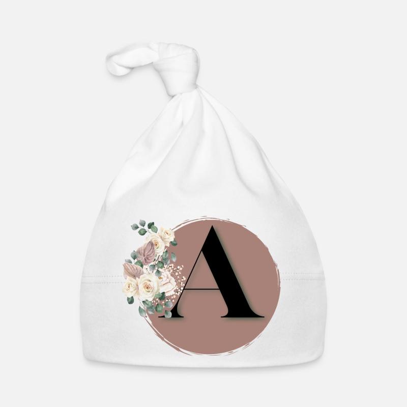 letter A Organic Baby Cap