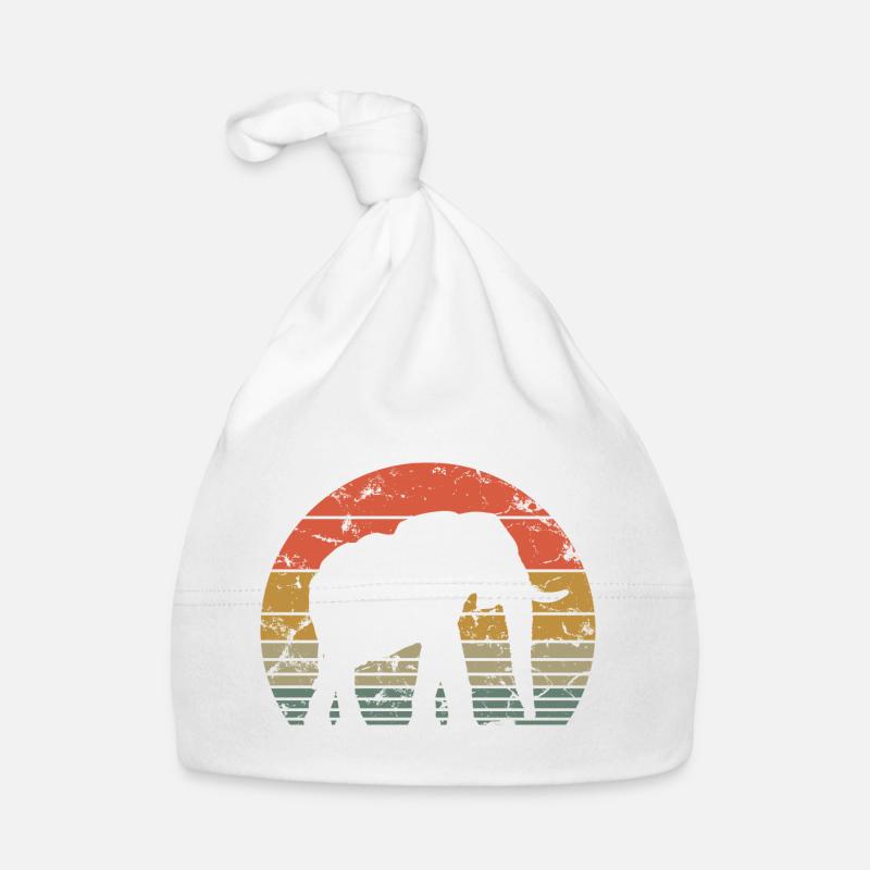 Éléphant Rétro Silhouette Faune Amoureux des éléphants Bonnet bio Bébé