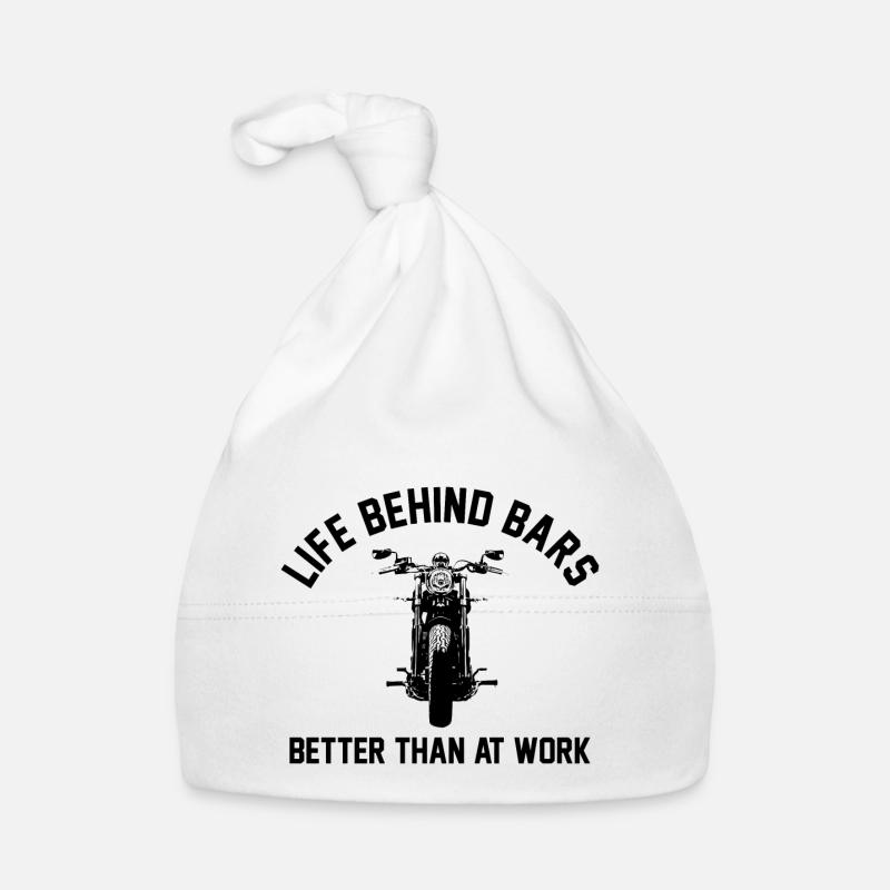 LEBEN HINTER GITTERN BESSER ALS BEI DER ARBEIT MOTORRAD Baby Bio-Mütze