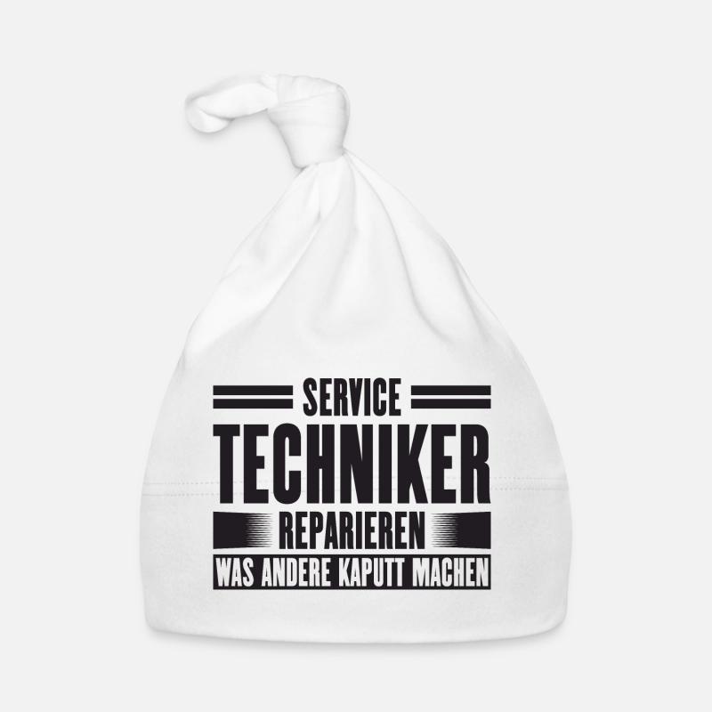 Service Technician Support Solution Slogan Service Organic Baby Cap