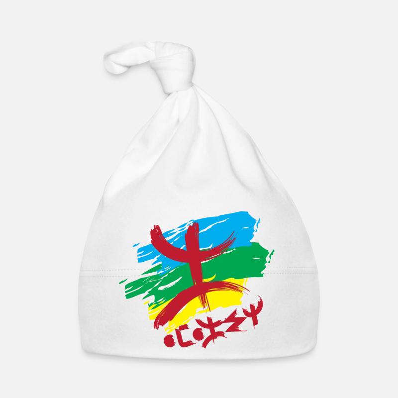 Drapeau Amazigh (Amazigh inside) - Bonnet bio Bébé - blanc