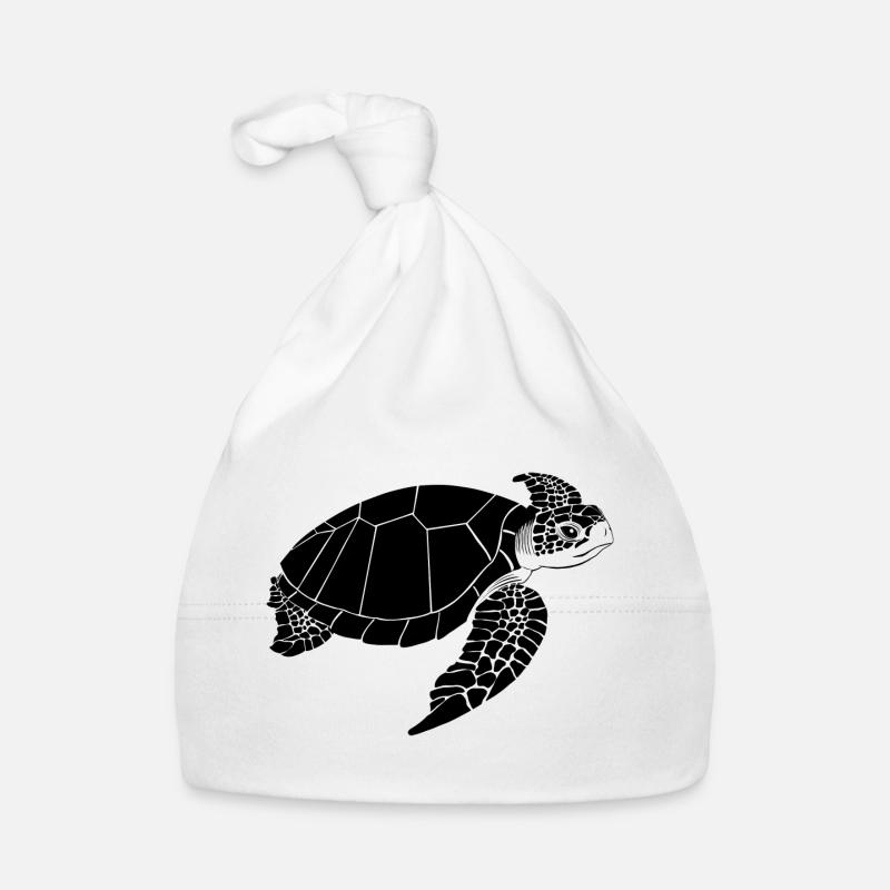 Schildkröte Schwarzweiß Baby Bio-Mütze