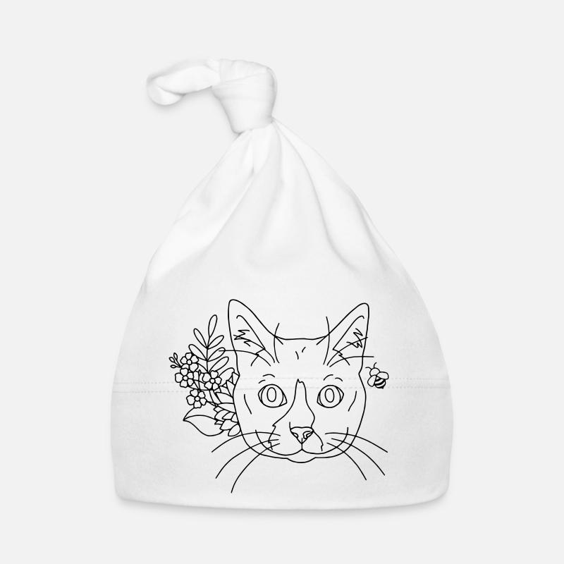 cat flowers Organic Baby Cap