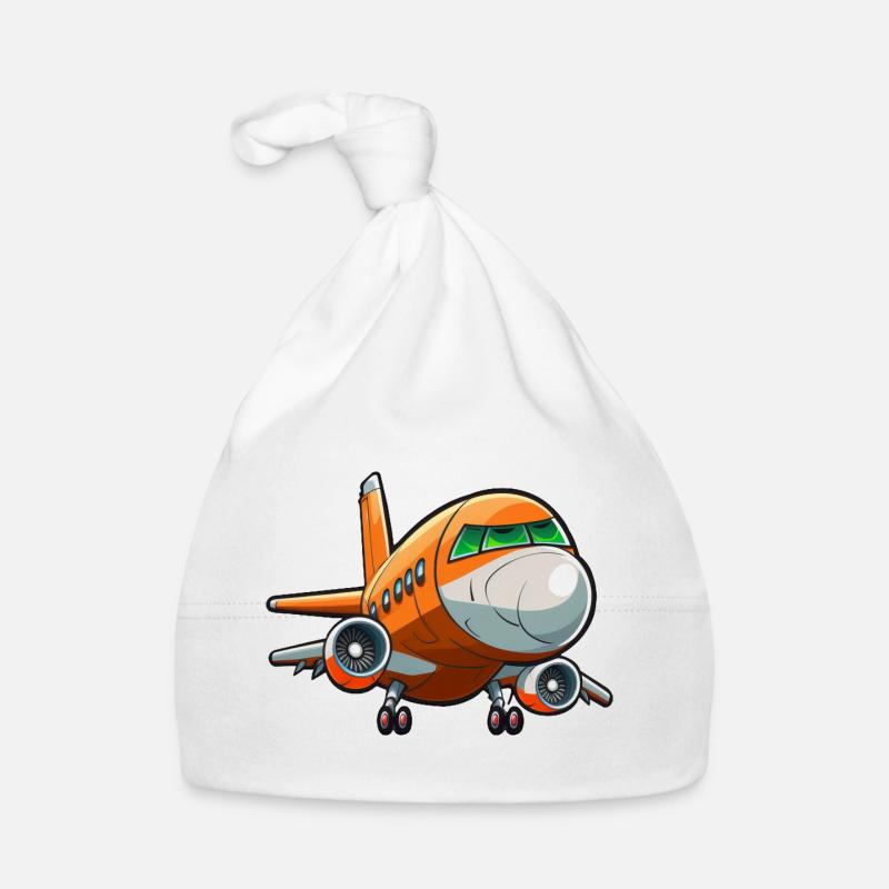 Comic Jet Plane Organic Baby Cap