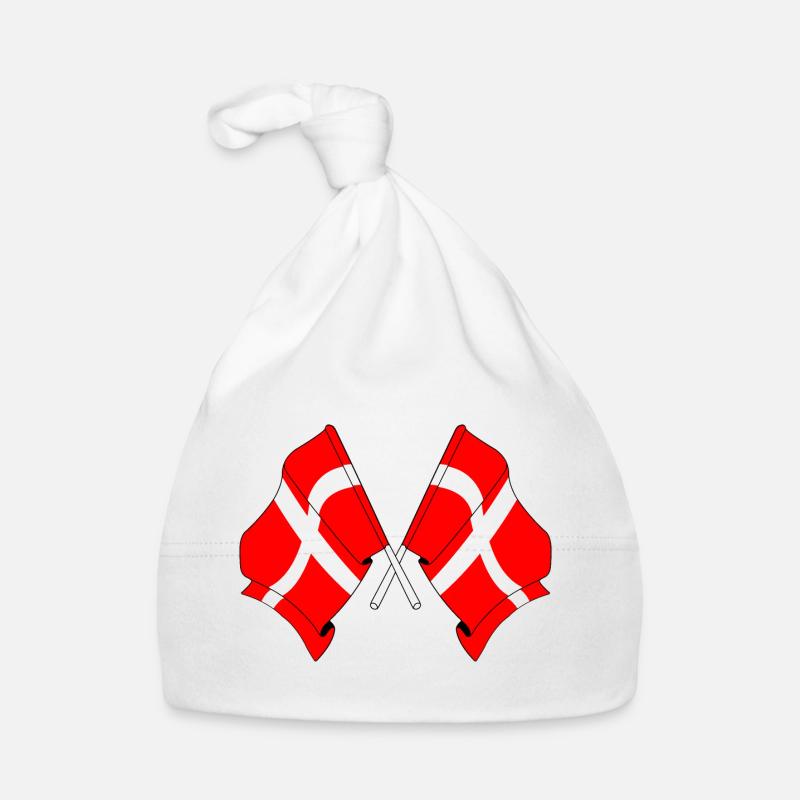 Deux drapeaux Danemark Bonnet bio Bébé