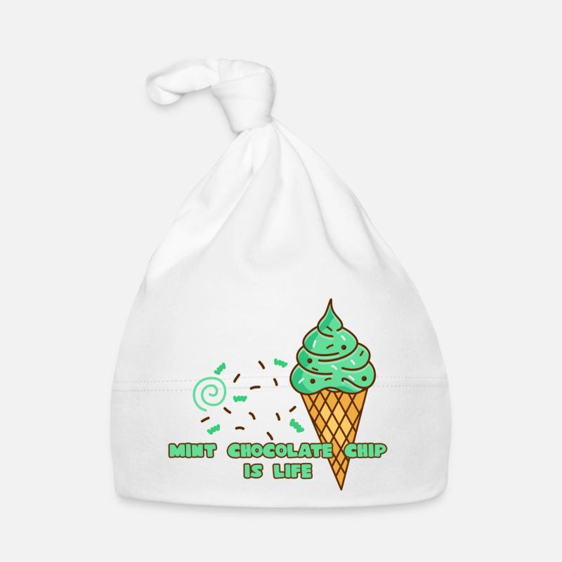 La crème glacée à la menthe et aux pépites de chocolat, c’est la vie Bonnet bio Bébé