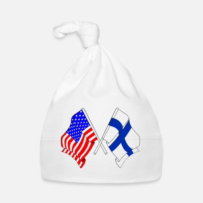 Drapeau des États-Unis et drapeau de la Finlande Bonnet bio Bébé