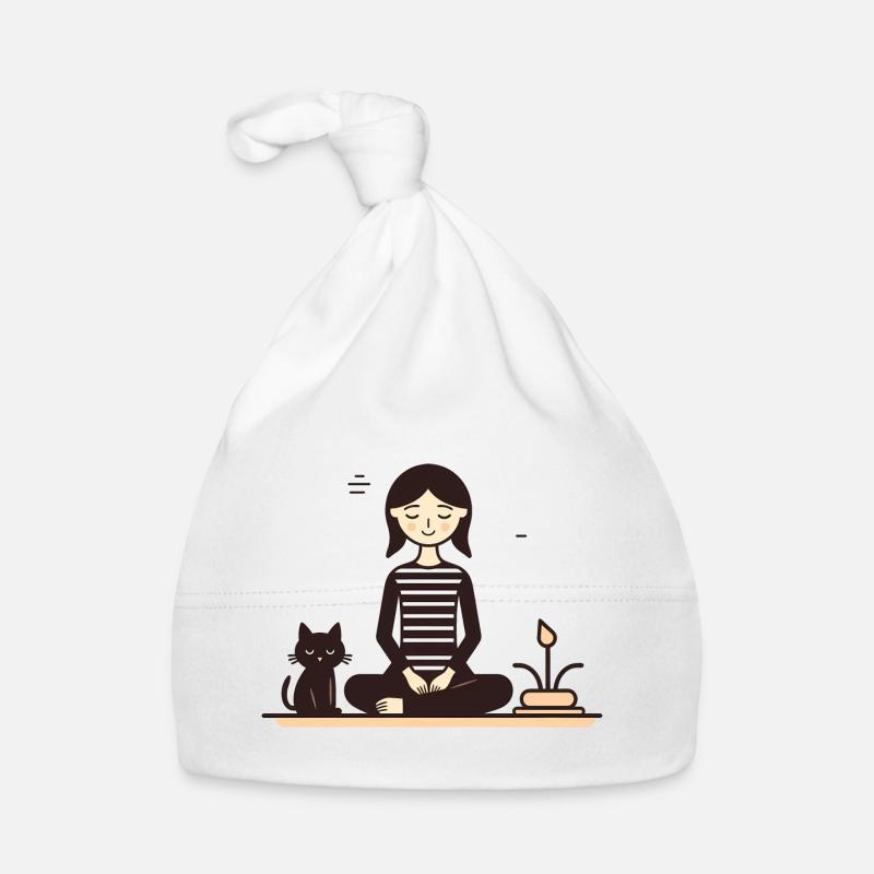 Relaxing with a cat Organic Baby Cap