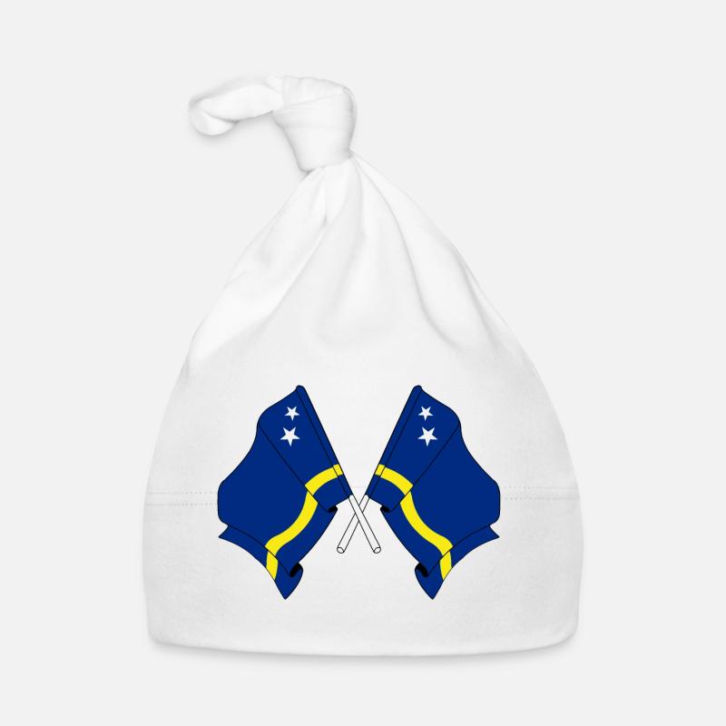 Two flags crossed from Curacao Organic Baby Cap