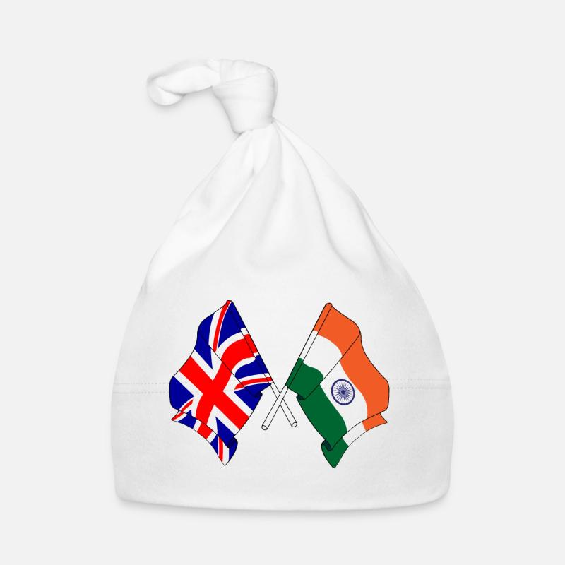 Drapeau de l’Angleterre et drapeau de l’Inde Bonnet bio Bébé