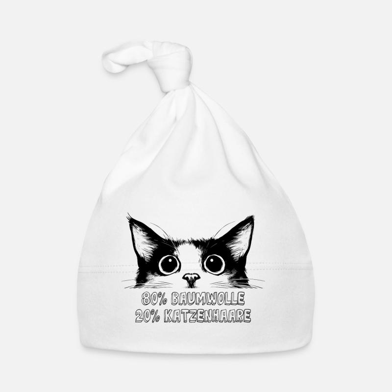 Chat 80 % coton 20 % poils de chat Dicton drôle Bonnet bio Bébé