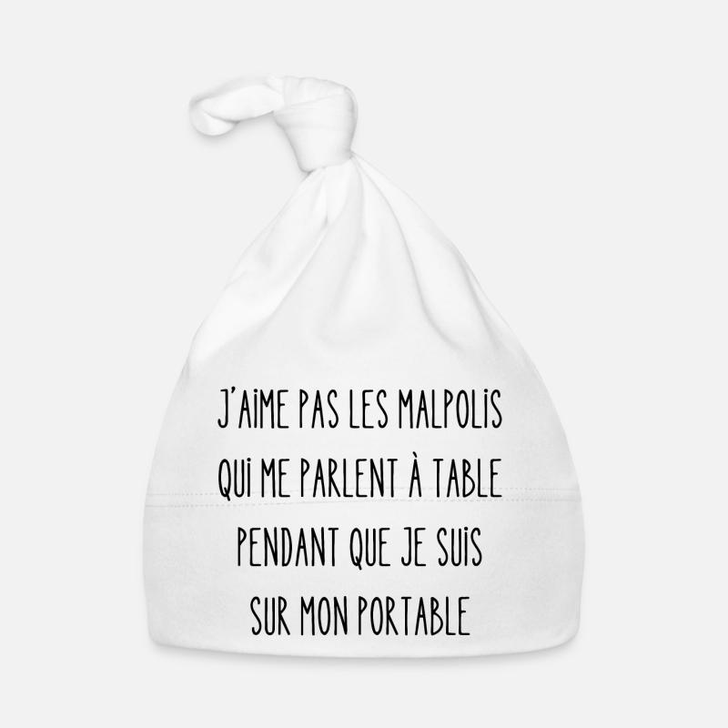j'aime pas les malpolis Bonnet bio Bébé