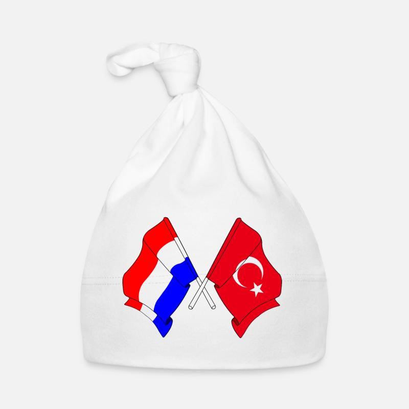 Drapeau des Pays-Bas et drapeau de la Turquie Bonnet bio Bébé