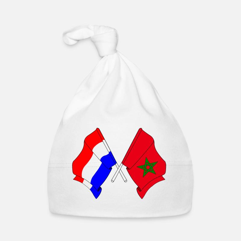 Drapeau des Pays-Bas et drapeau du Maroc Bonnet bio Bébé