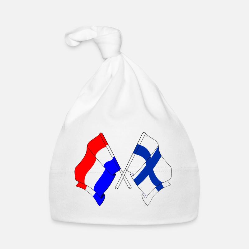 Drapeau des Pays-Bas et drapeau de la Finlande Bonnet bio Bébé