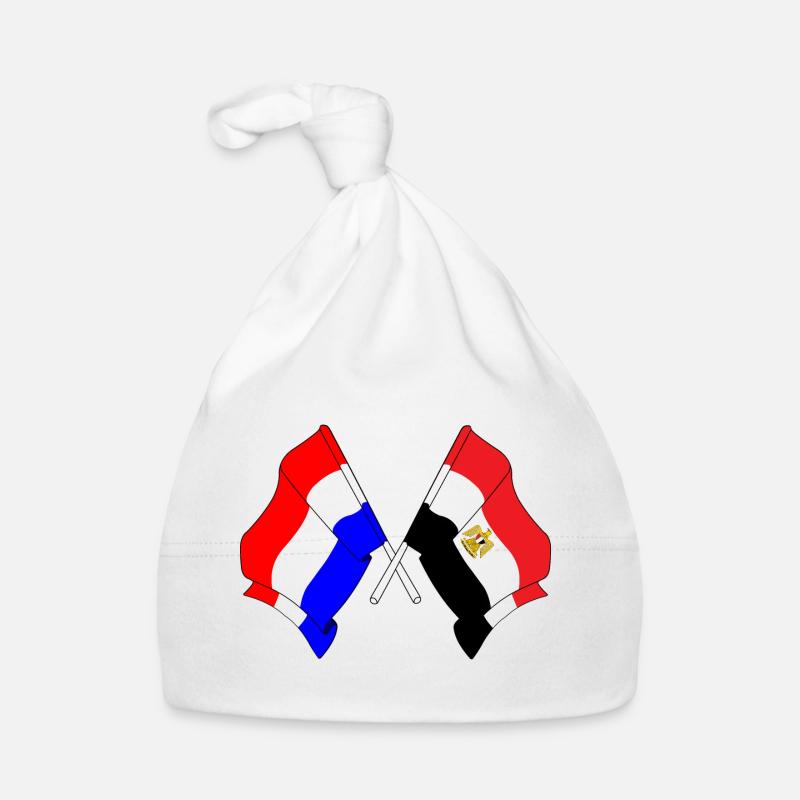 Drapeau des Pays-Bas et drapeau de l’Égypte Bonnet bio Bébé