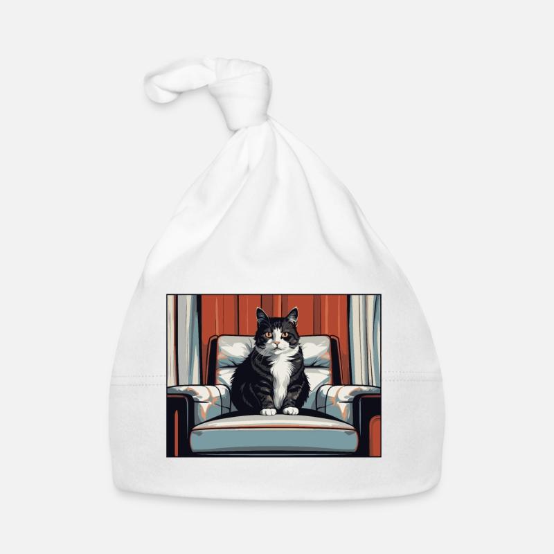 Chat sur fauteuil Bonnet bio Bébé