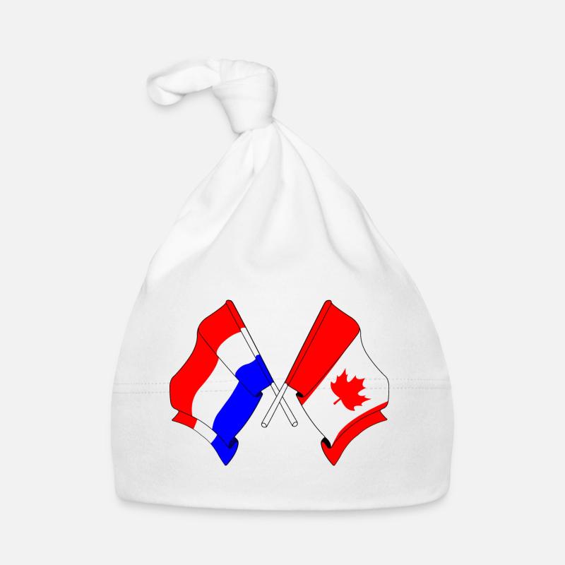 Drapeau des Pays-Bas et drapeau du Canada Bonnet bio Bébé