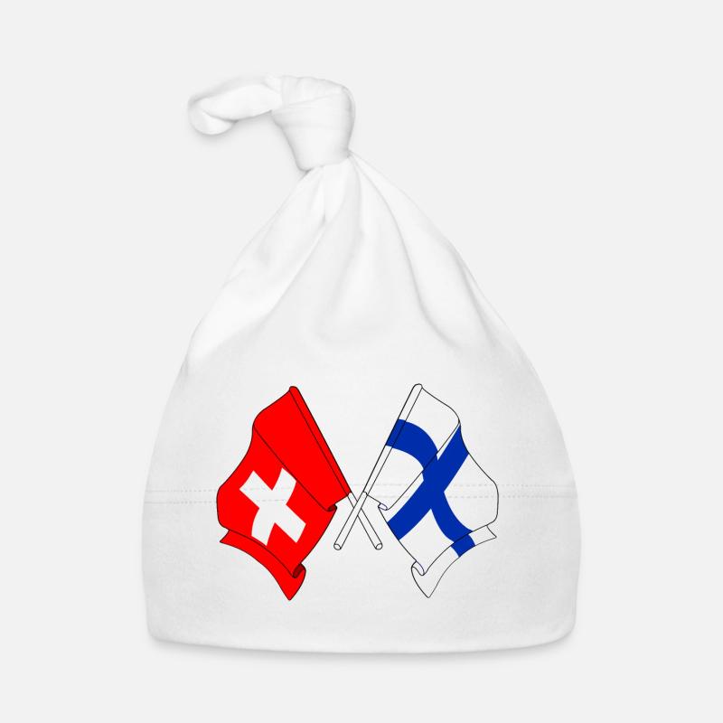 Drapeau de la Suisse et drapeau de la Finlande Bonnet bio Bébé