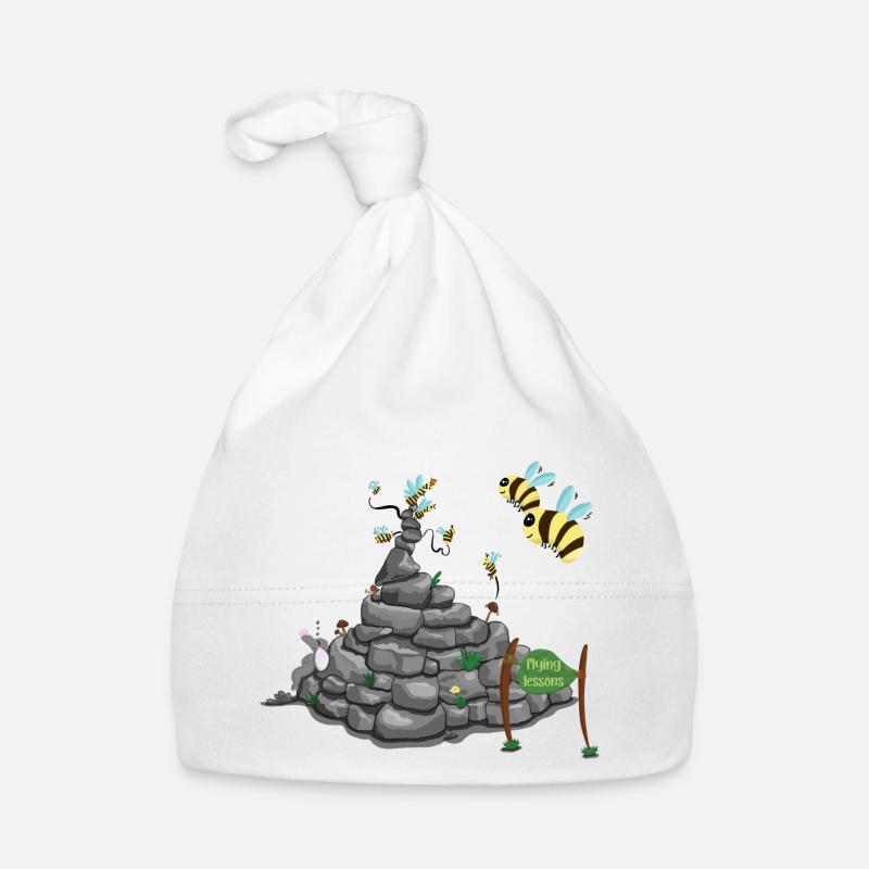 Bees learn to fly - first flying lesson Organic Baby Cap