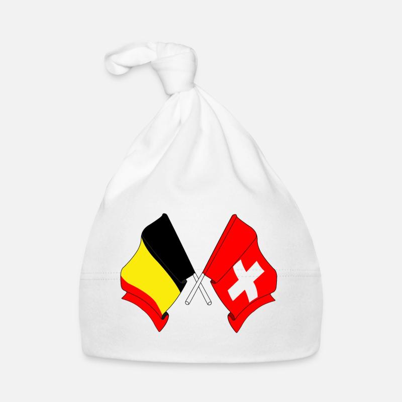 Drapeau de la Belgique, drapeau de la Suisse Bonnet bio Bébé