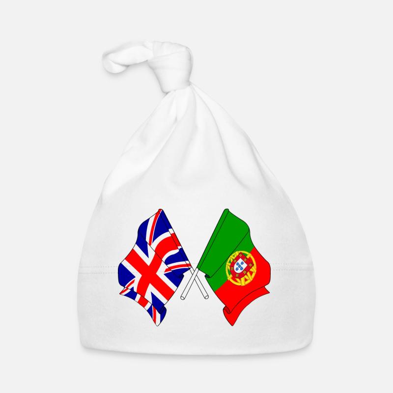 Drapeau Angleterre, drapeau Portugal Bonnet bio Bébé
