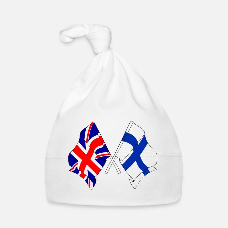 Drapeau Angleterre, drapeau Finlande Bonnet bio Bébé