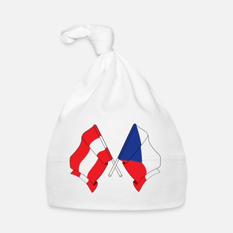 Flag Austria, flag Czech Republic Organic Baby Cap