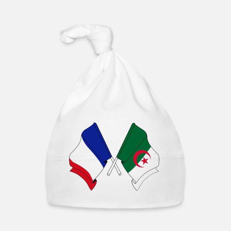 Drapeau de la France, drapeau de l’Algérie Bonnet bio Bébé