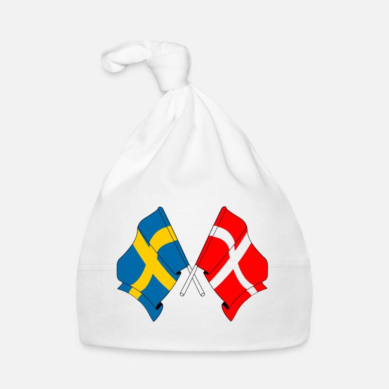Flagge Schweden, Flagge Dänemark Baby Bio-Mütze