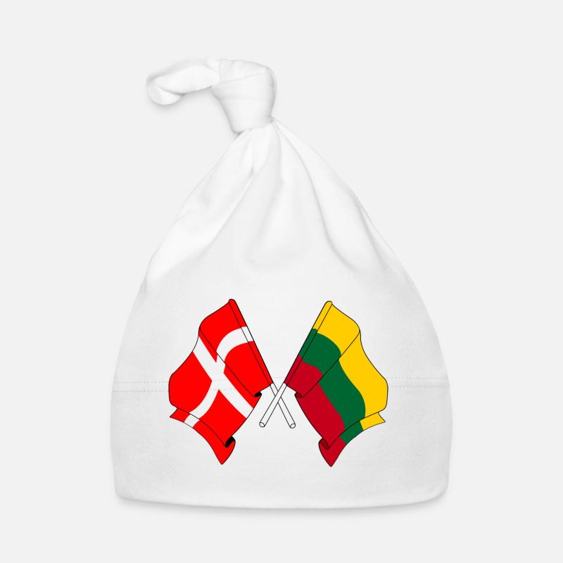 Flag Denmark, flag Lithuania Organic Baby Cap