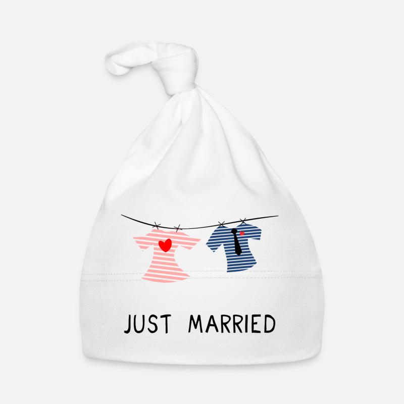 JUST MARRIED. EVJF. SAINT VALENTIN. COUPLE Bonnet bio Bébé