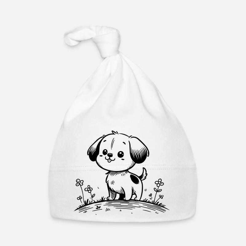 Chien - Bonnet bio Bébé - blanc