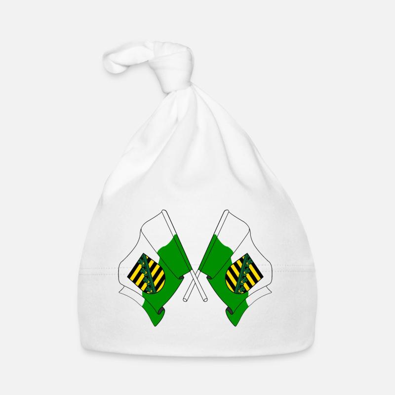 Deux drapeaux de Saxe Bonnet bio Bébé