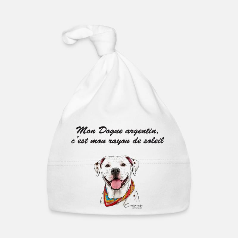 Dogue argentin rayon de soleil Bonnet bio Bébé